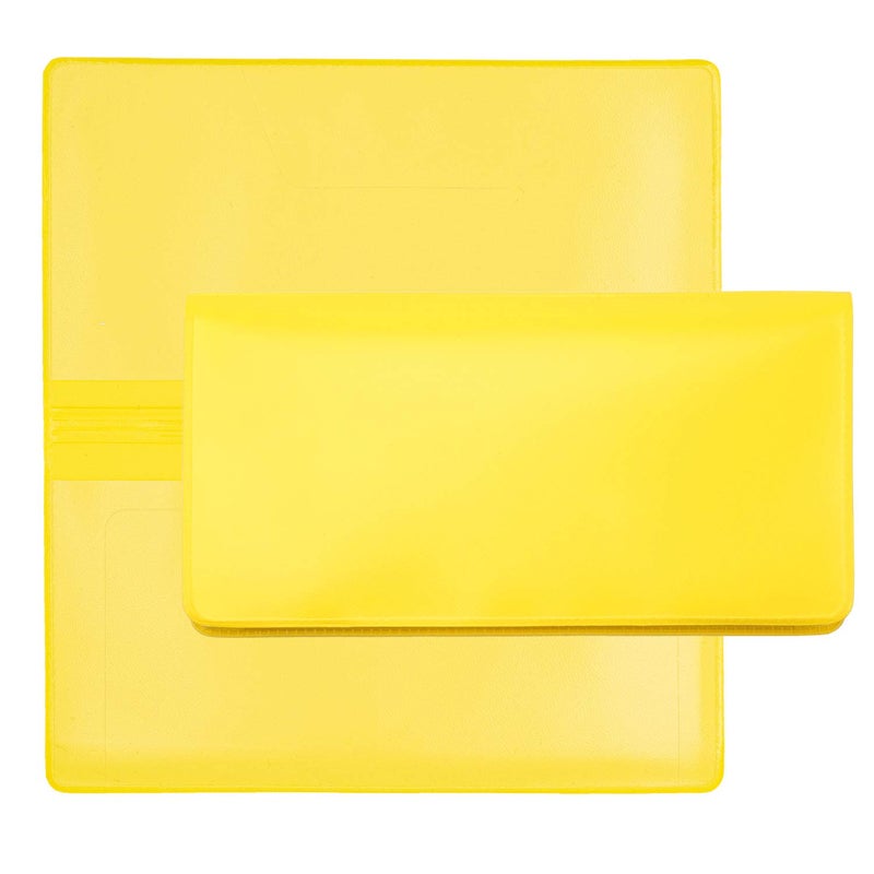 CAROUSELCHECKS Yellow Vinyl Checkbook Cover, Top Tear Personal Vinyl Checkbook Cover - Image 5